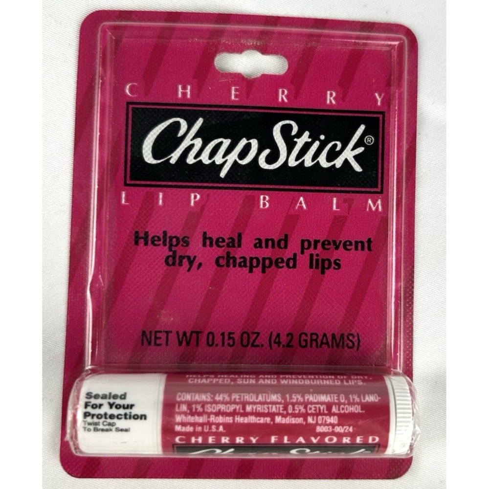 Vtg 1991 Cherry ChapStick Lip Balm RARE Sealed Chap Stick